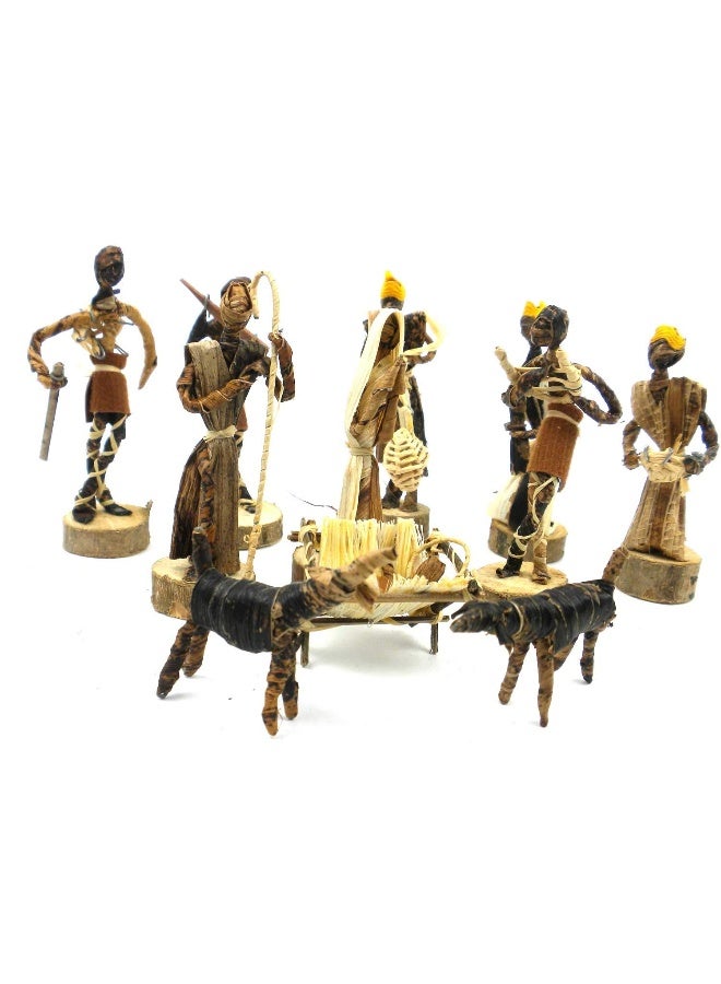 Global Crafts Nativity Set Handmade in Kenya from Banana Fiber - Image 4